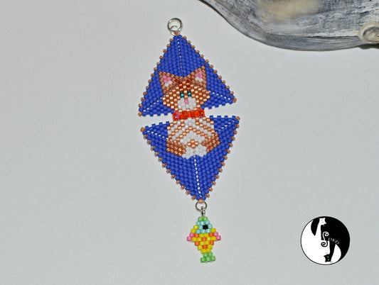 Orange Cat Triangle Pendant Pattern - PDF