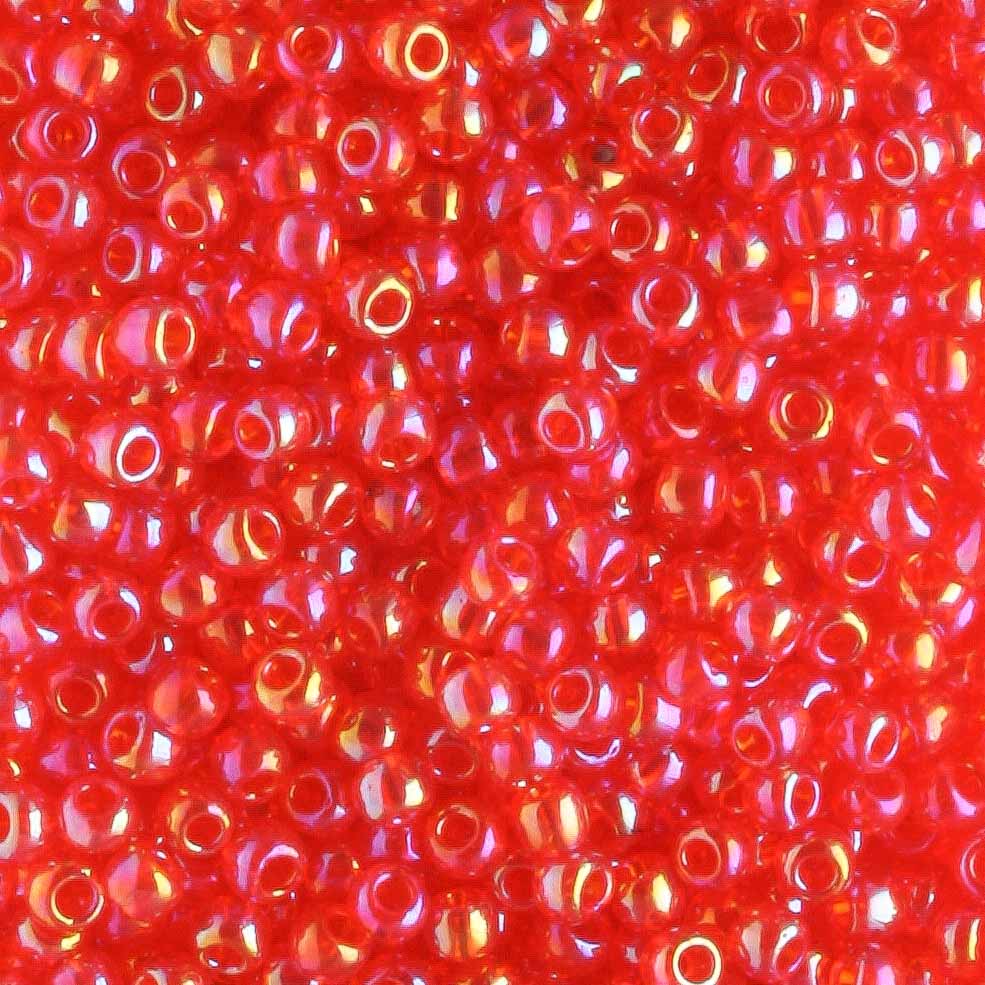 11/0 Transparent Rainbow Light Siam Ruby - 10 grams