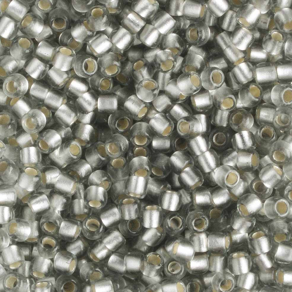 11/0 Silver Lined Frosted Black Diamond - 10 grams