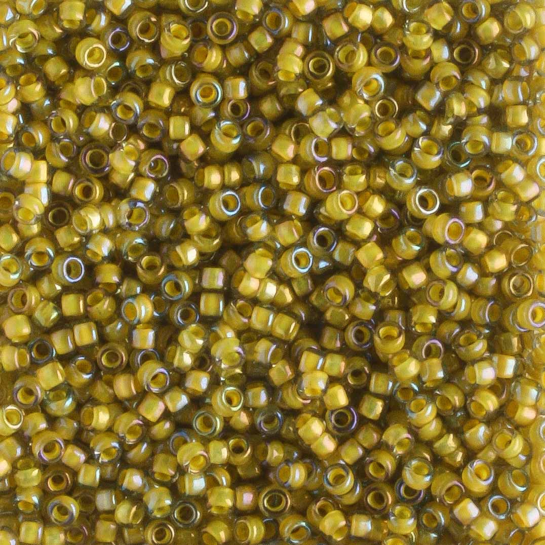 15/0 Color Lined Black Diamond/Yellow - 5 grams