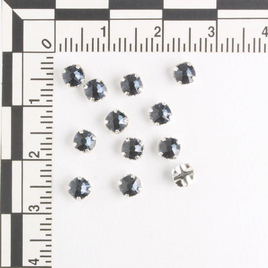 4mm Rose Montee Denim Blue - qty 12