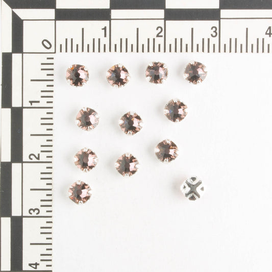 4mm Rose Montee Vintage Rose - qty 12