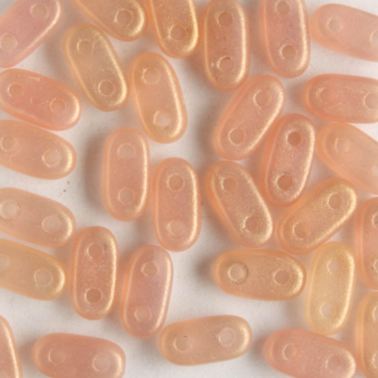 2 Hole Bar Sueded Gold Milky Pink - 10 grams