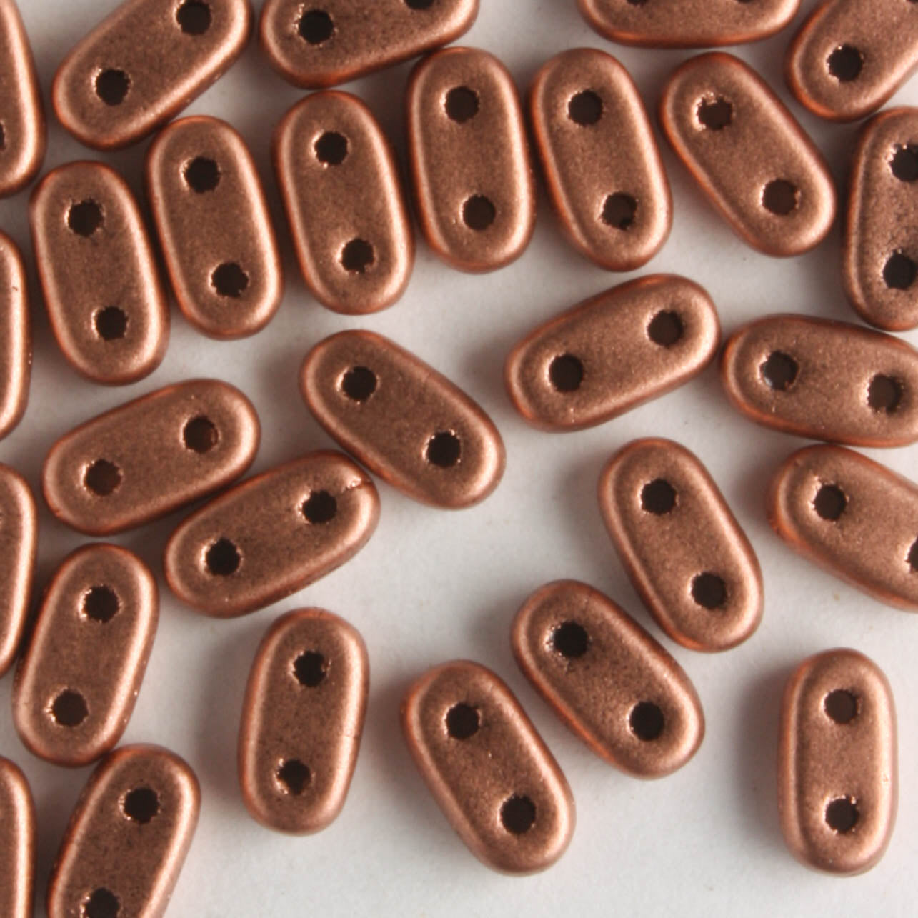2 Hole Bar Matte Metallic Copper - 10 grams