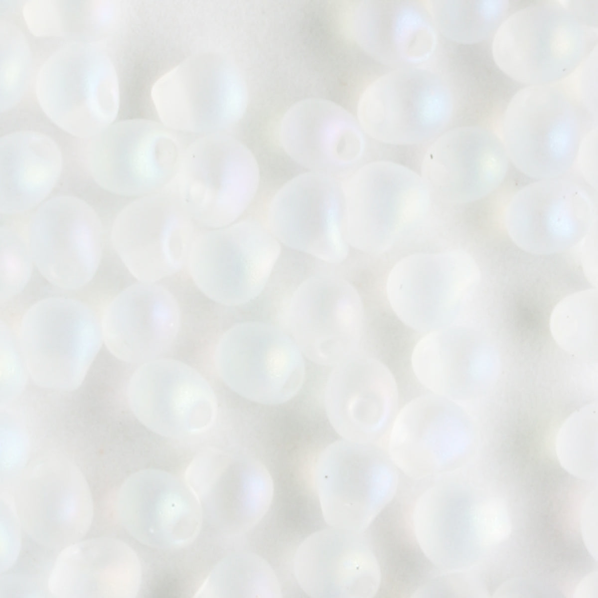 Fringe Bead, Rainbow Matte Clear - 10 grams