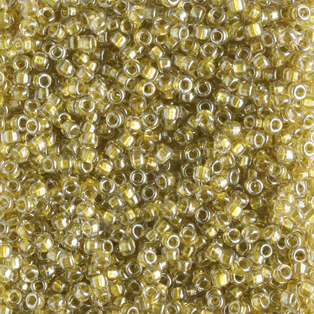 15/0 Gold Lined Celery - 5 grams