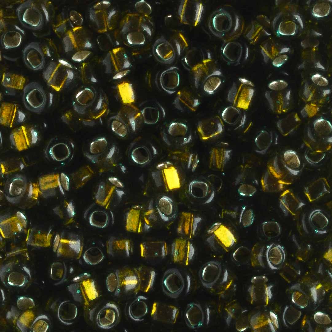 8/0 Gold Lined Dark Olive - 10 grams