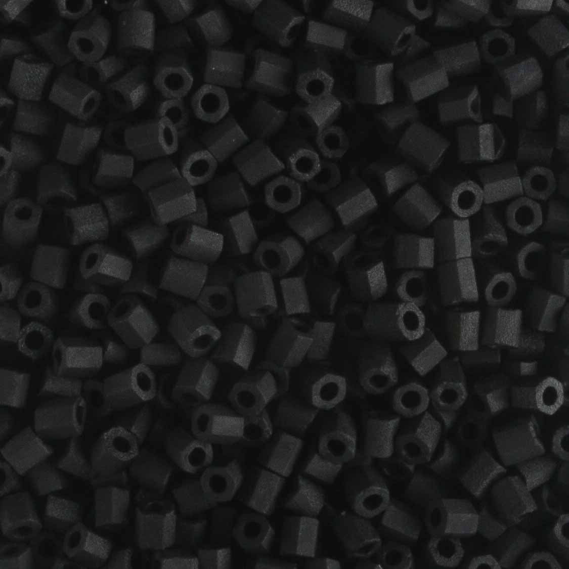 11/0 Hex Matte Black - 10 grams