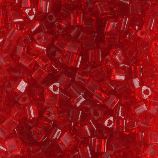 11/0 Triangle Transparent Dark Red - 10 grams