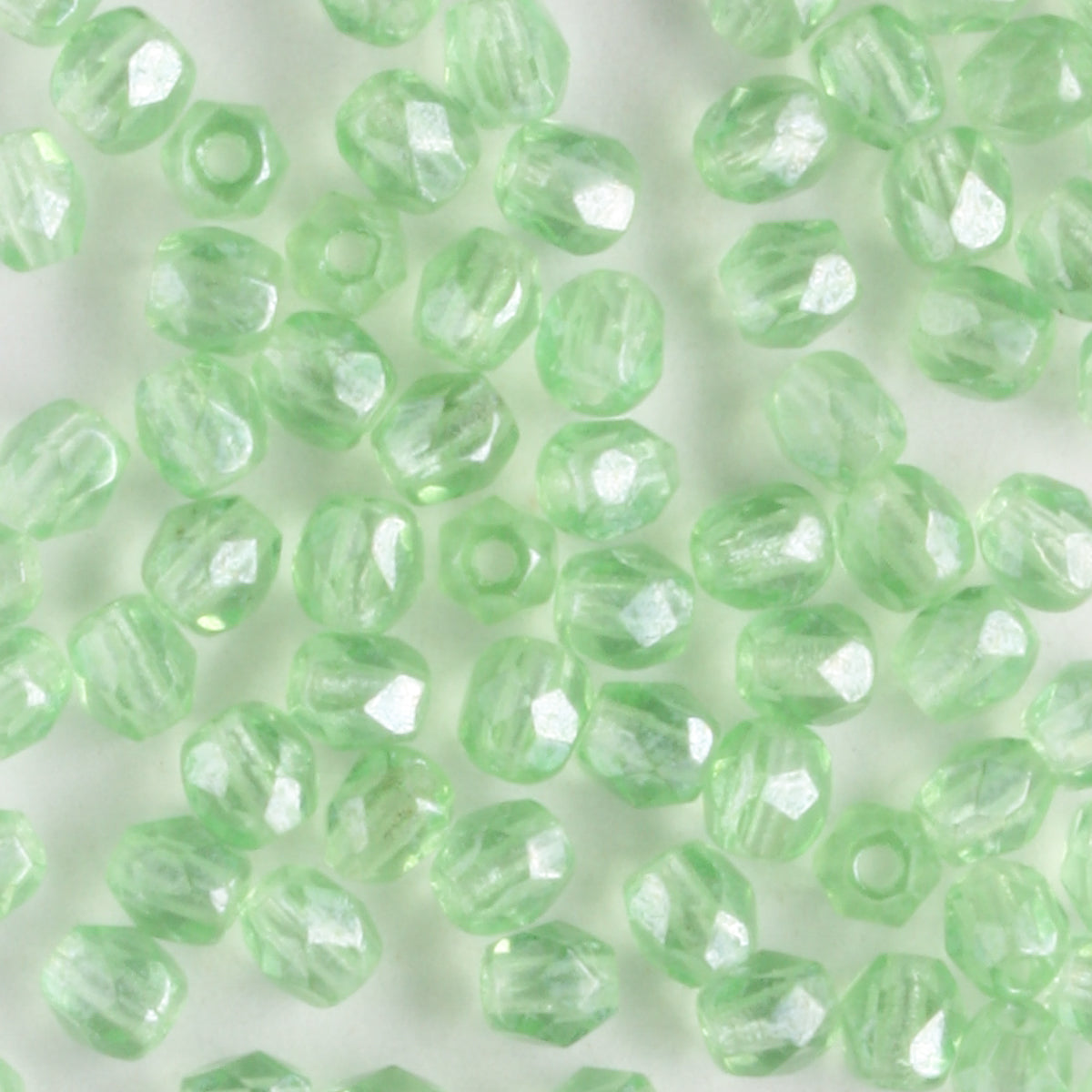 3mm Round Fire Polish Peridot Green Luster