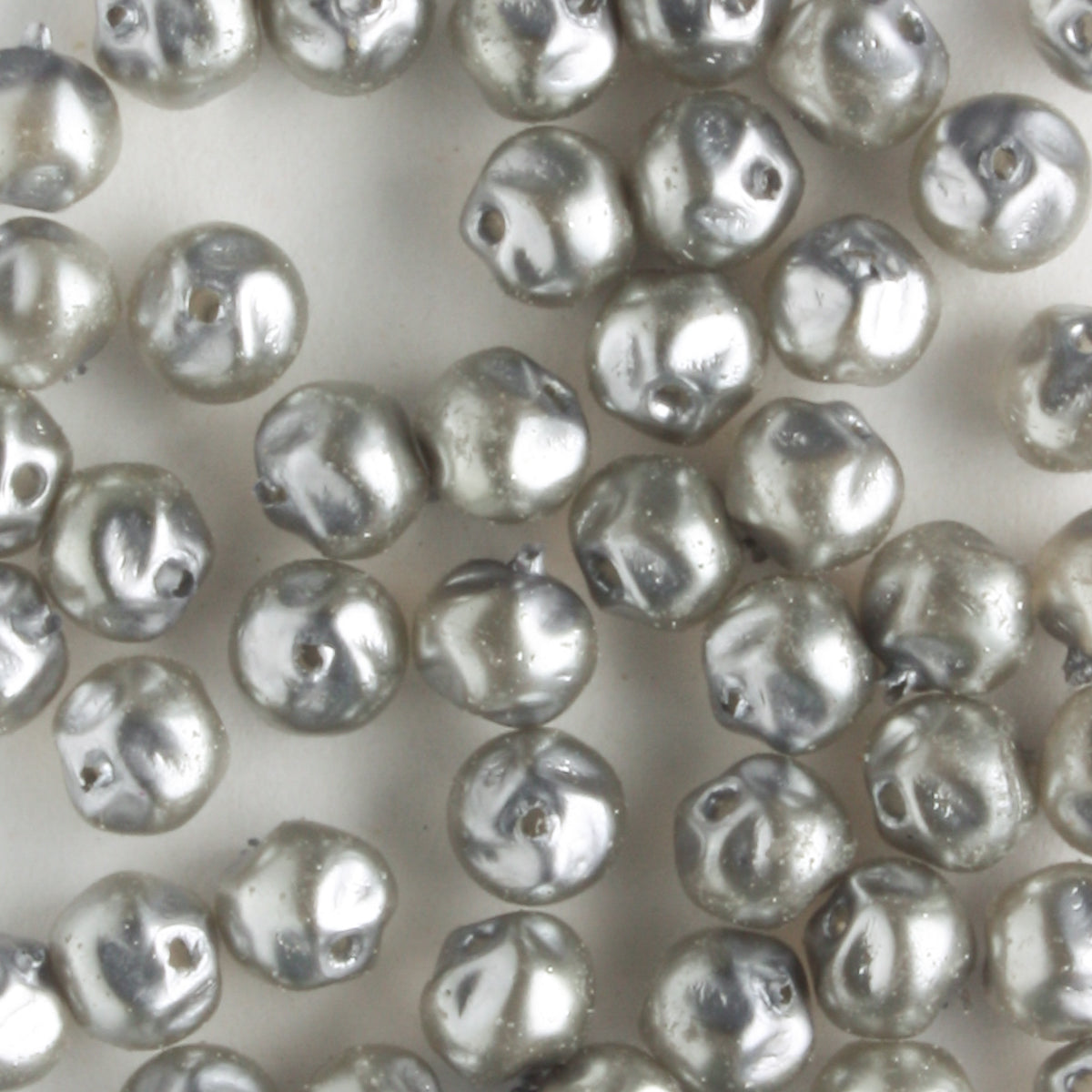 4mm Baroque Glass Pearls Silver - 100 beads