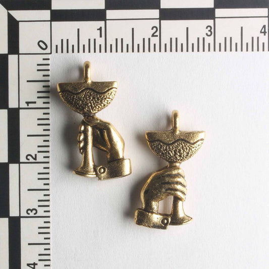 Charm - Glass with Hand