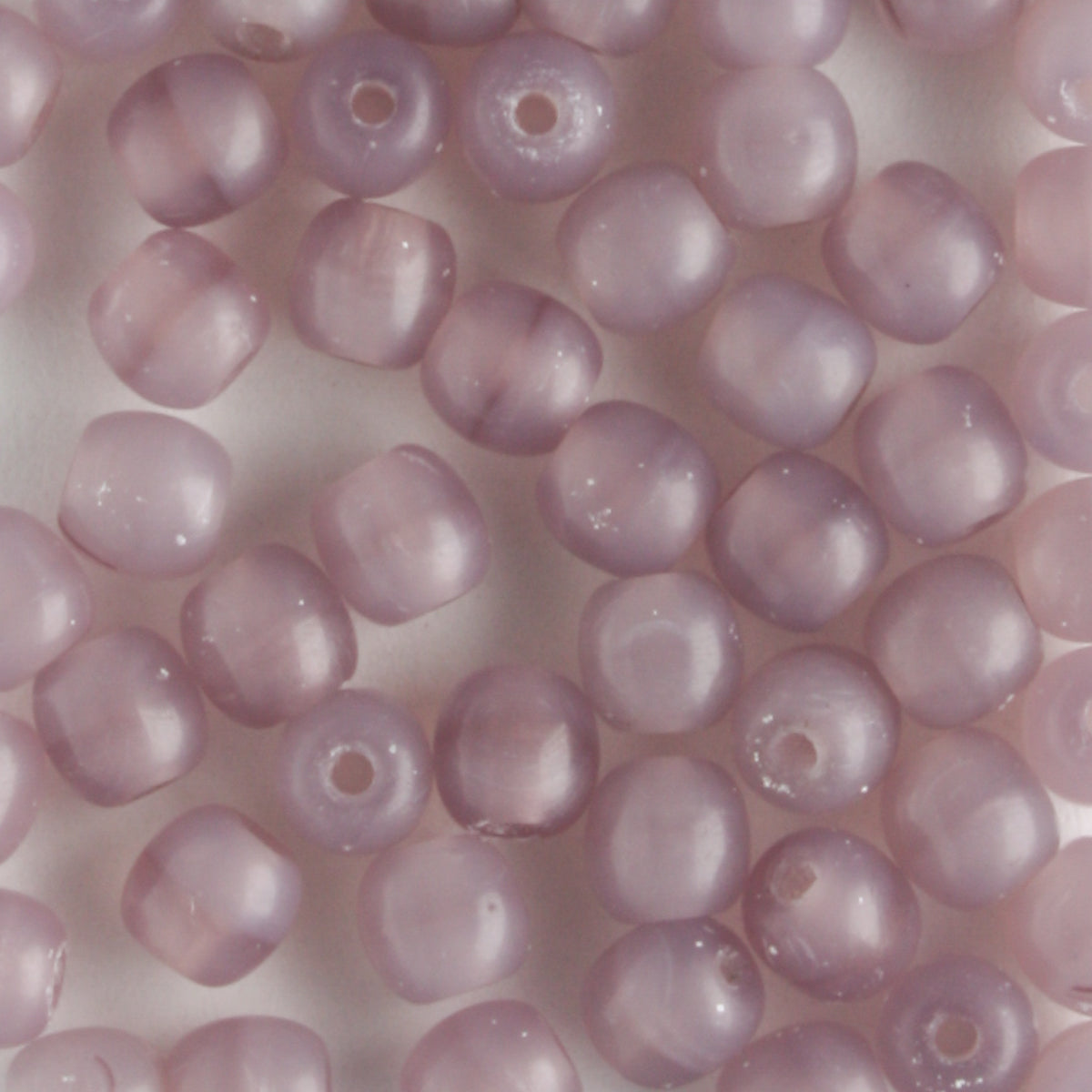 4mm Druk Milky Amethyst - 100 beads
