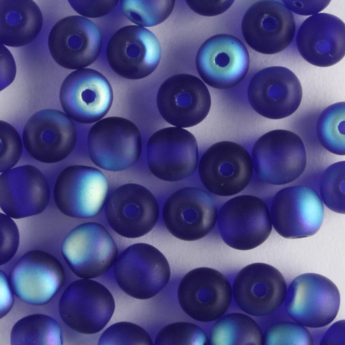4mm Druk Cobalt Matte AB - 100 beads