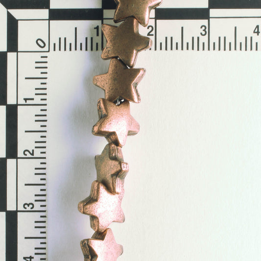Pewter Beads, Copper Plated - 8" Strand