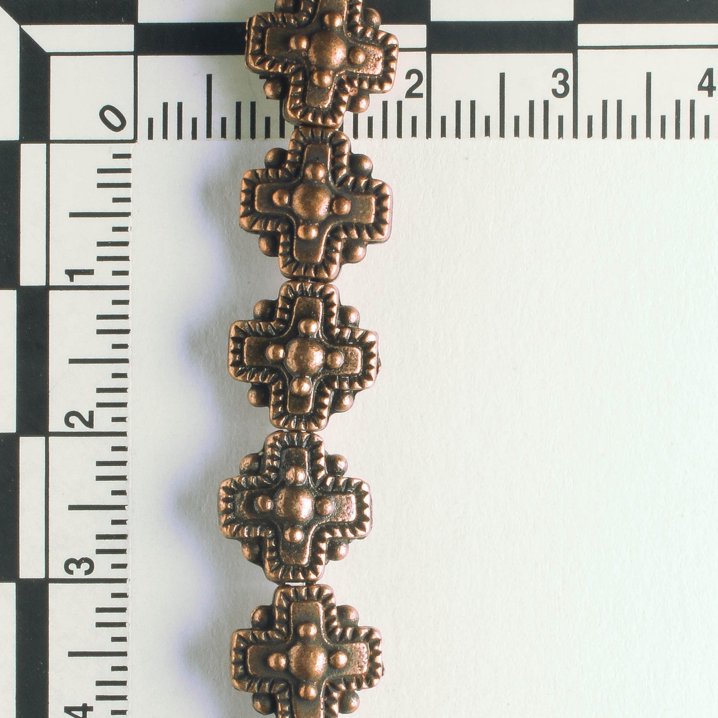 Pewter Beads, Copper Plated - 8" Strand