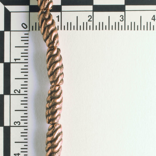 Pewter Beads, Copper Plated - 8" Strand
