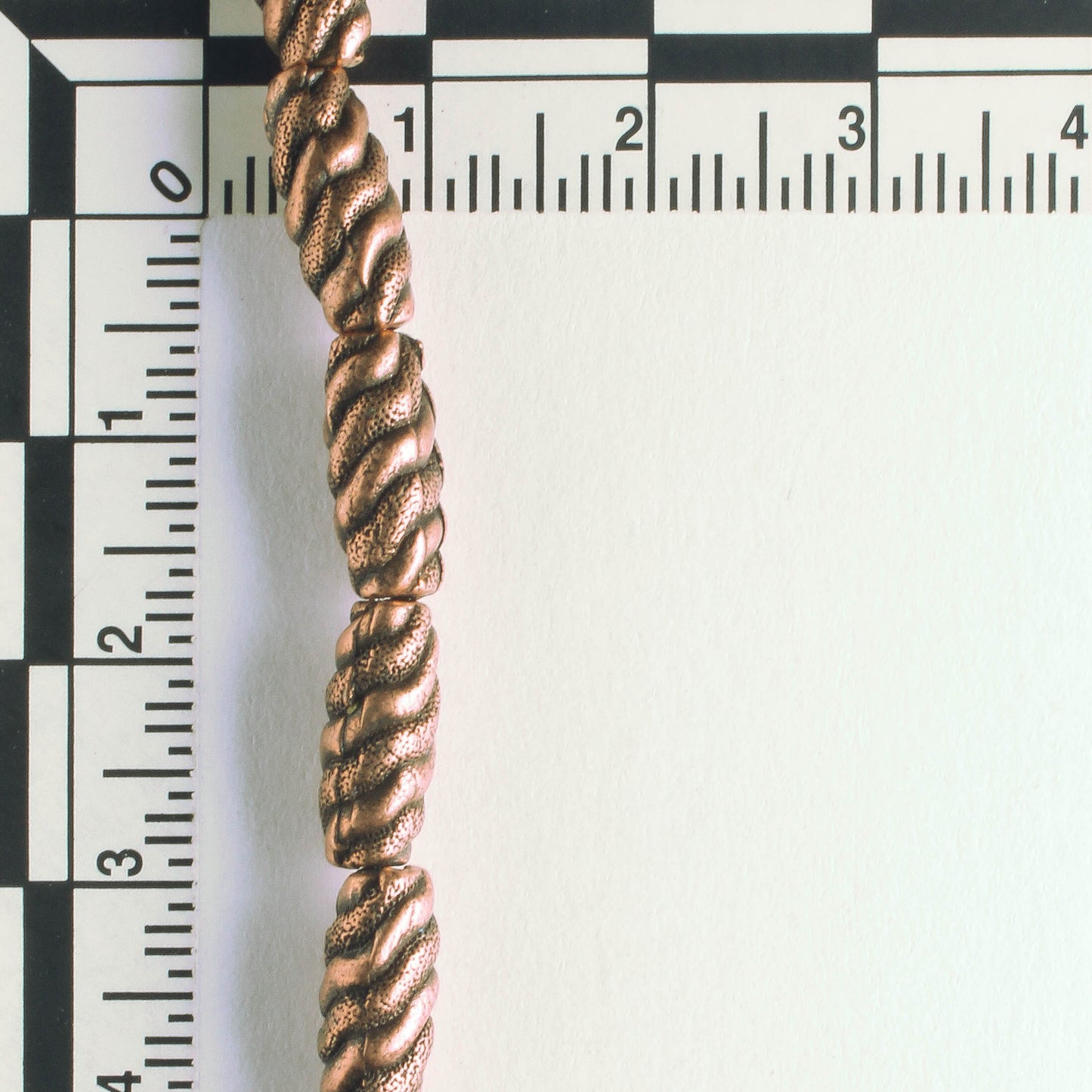 Pewter Beads, Copper Plated - 8" Strand