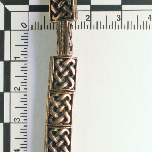 Pewter Beads, Copper Plated - 8" Strand