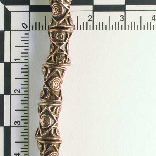 Pewter Beads, Copper Plated - 8" Strand