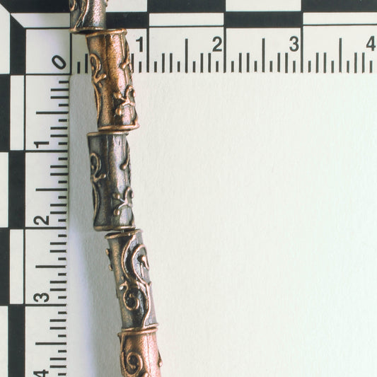 Pewter Beads, Copper Plated - 8" Strand