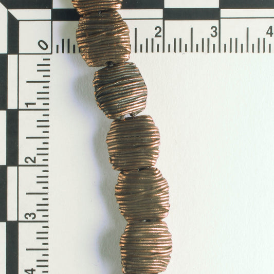 Pewter Beads, Copper Plated - 8" Strand