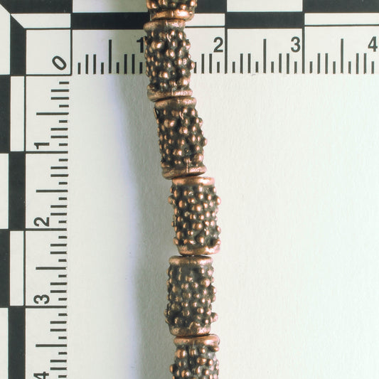 Pewter Beads, Copper Plated - 8" Strand