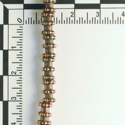 Pewter Beads, Copper Plated - 8" Strand