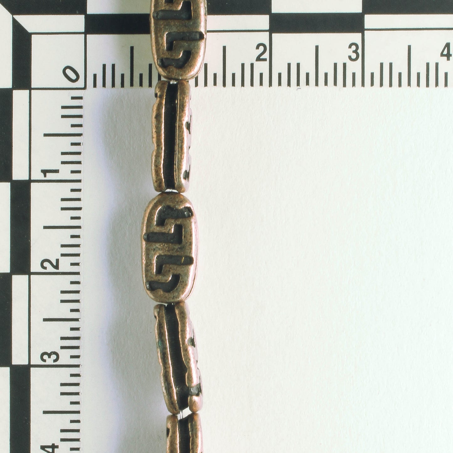 Pewter Beads, Copper Palted - 8" Strand