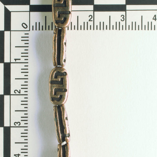 Pewter Beads, Copper Palted - 8" Strand