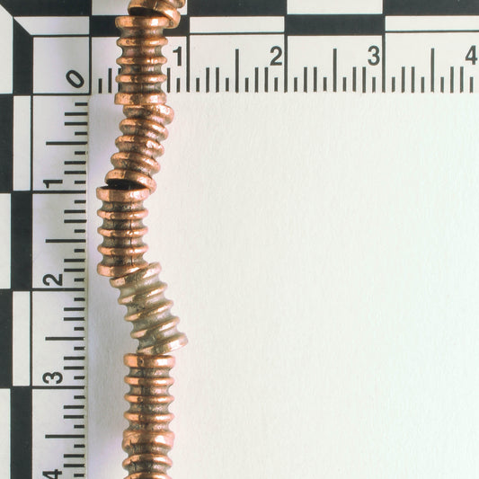 Pewter Beads, Copper Plated - 8" Strand