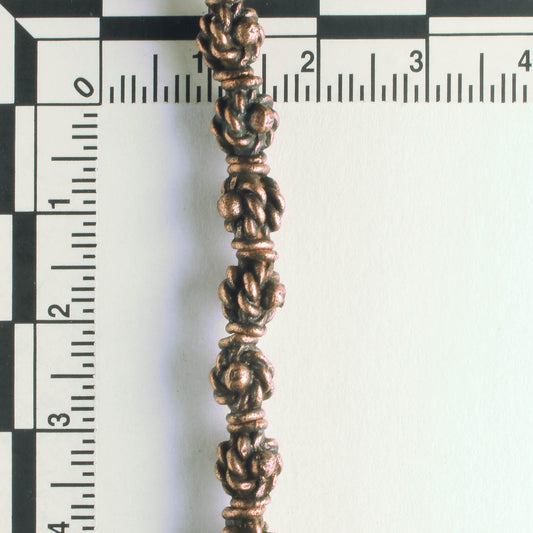 Pewter Beads, Copper Plated - 8" Strand
