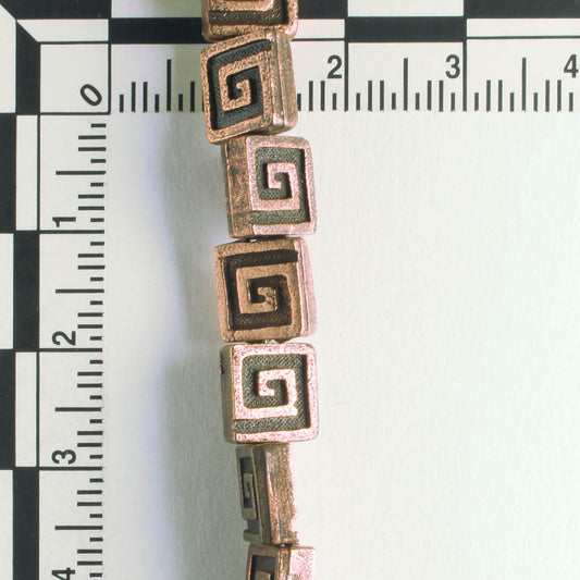 Pewter Beads, Copper Plated - 8" Strand