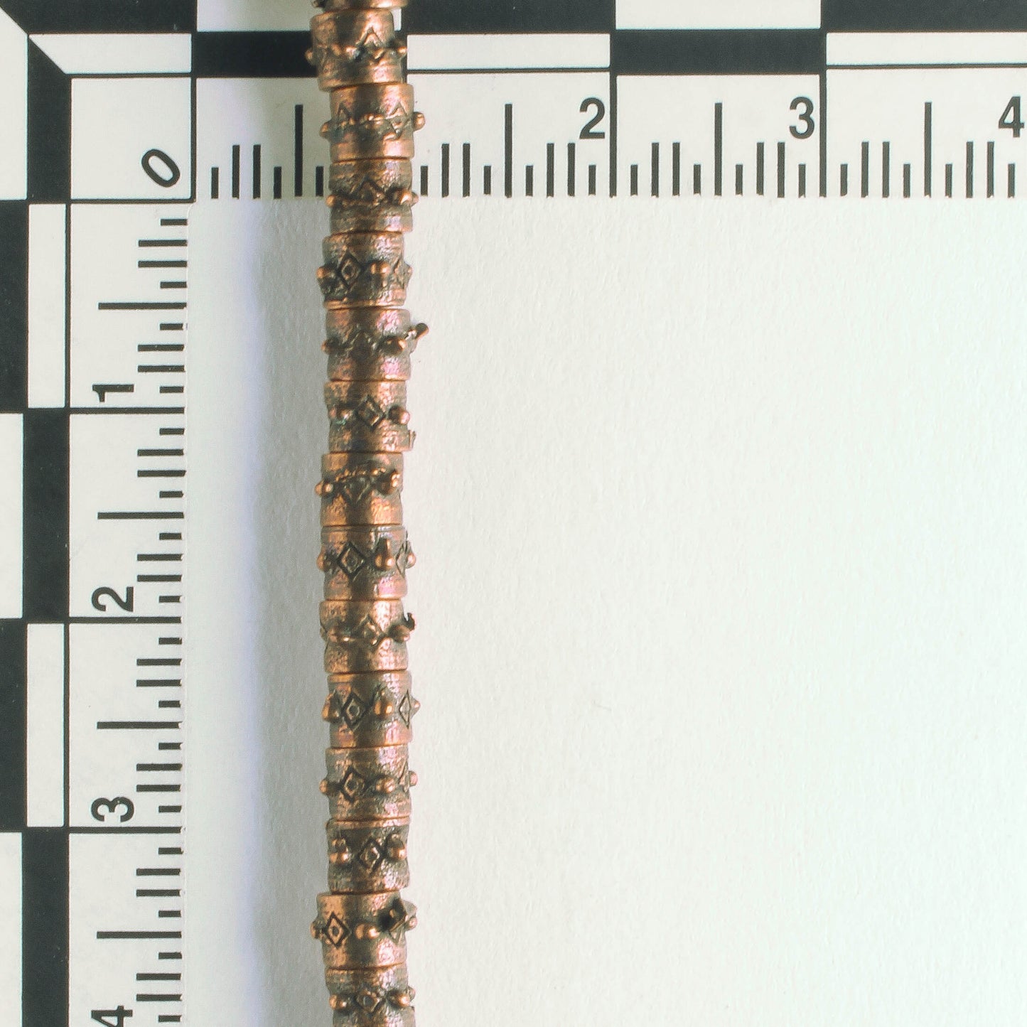 Pewter Beads, Copper Plated - 8" Strand