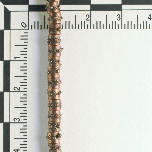 Pewter Beads, Copper Plated - 8" Strand
