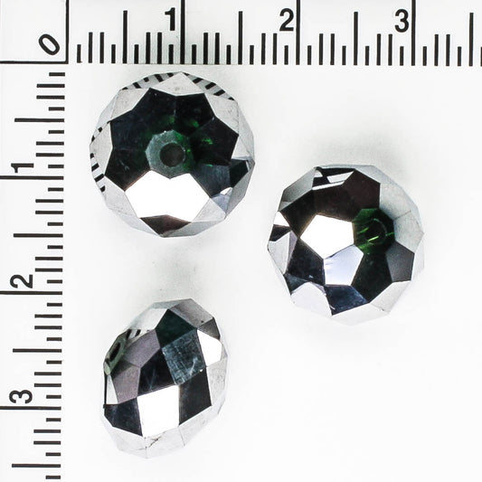 10x14 Rondelle Silver - 15 beads