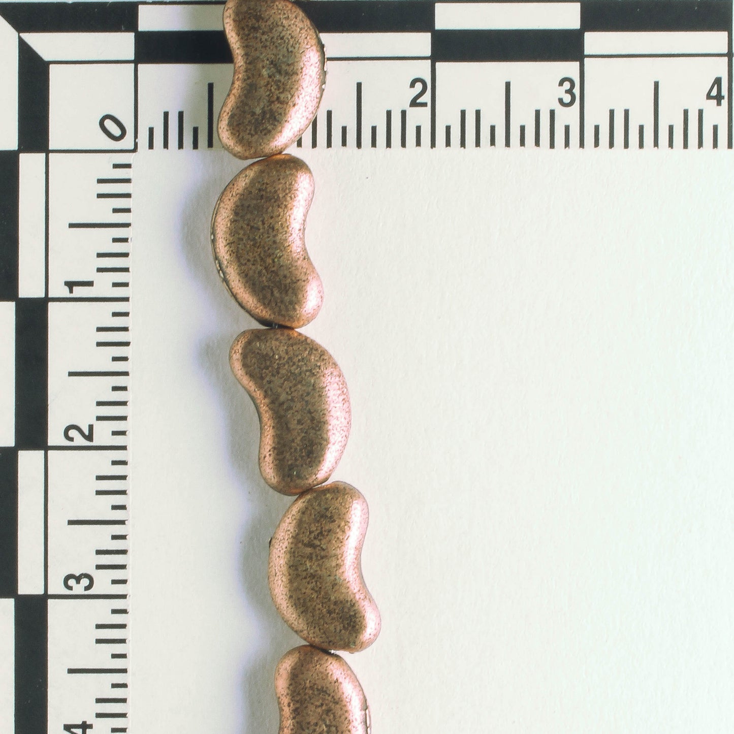 Pewter Beads, Copper Plated - 8" Strand