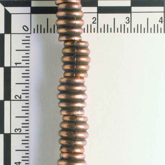 Pewter Beads, Copper Plated - 8" Strand