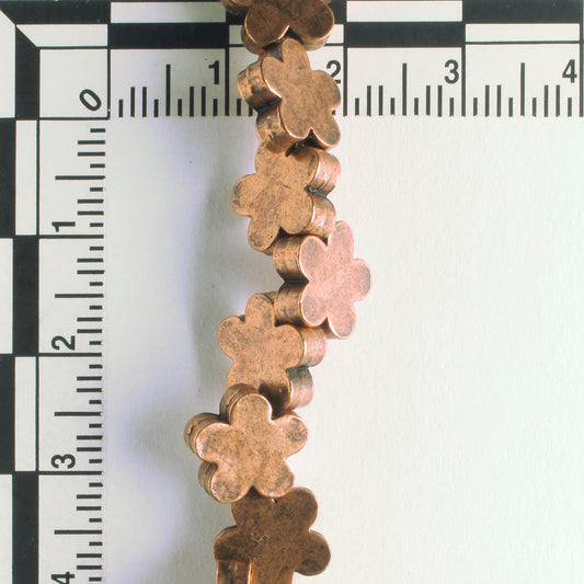 Pewter Beads, Copper Plated - 8" Strand