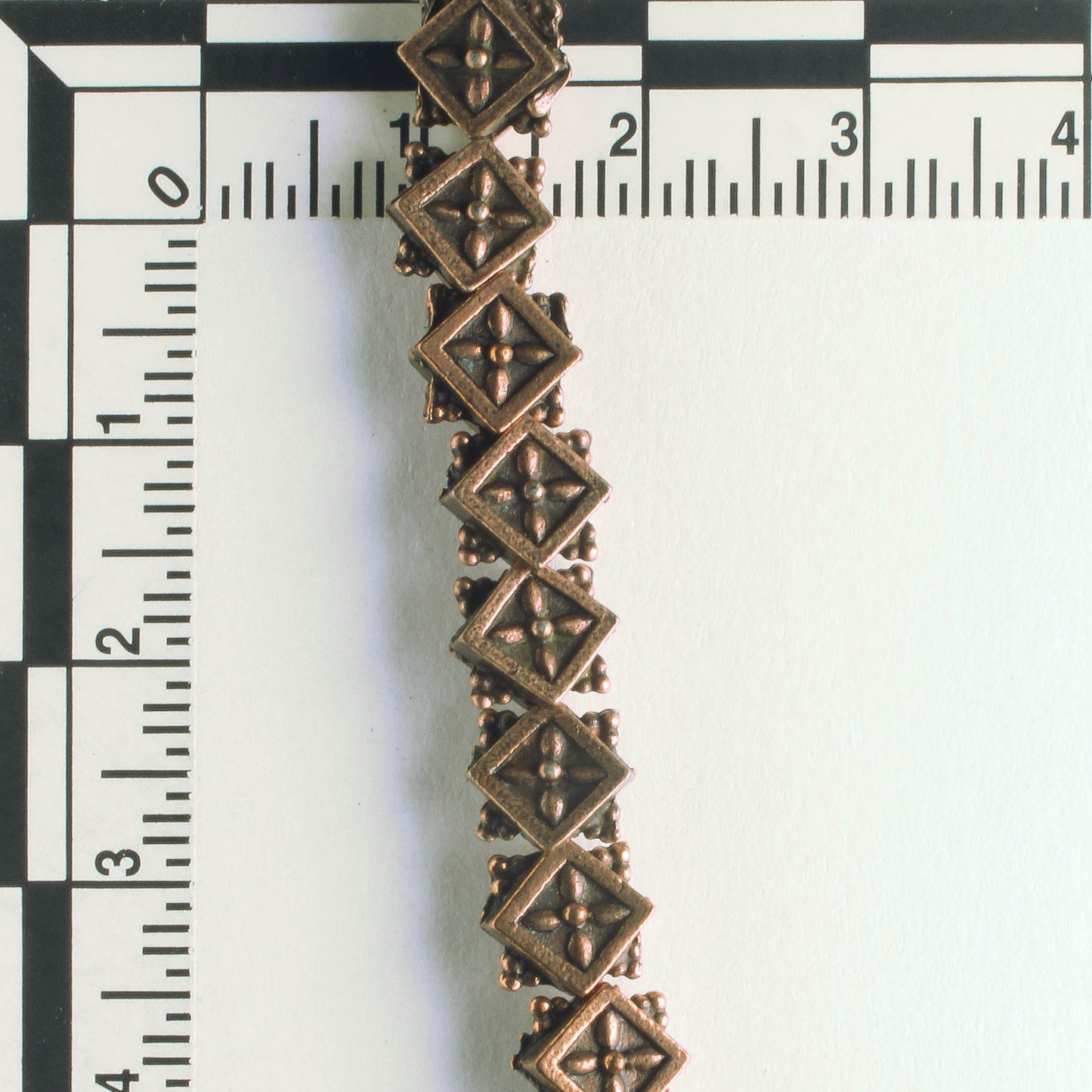 Pewter Beads, Copper Plated - 8" Strand