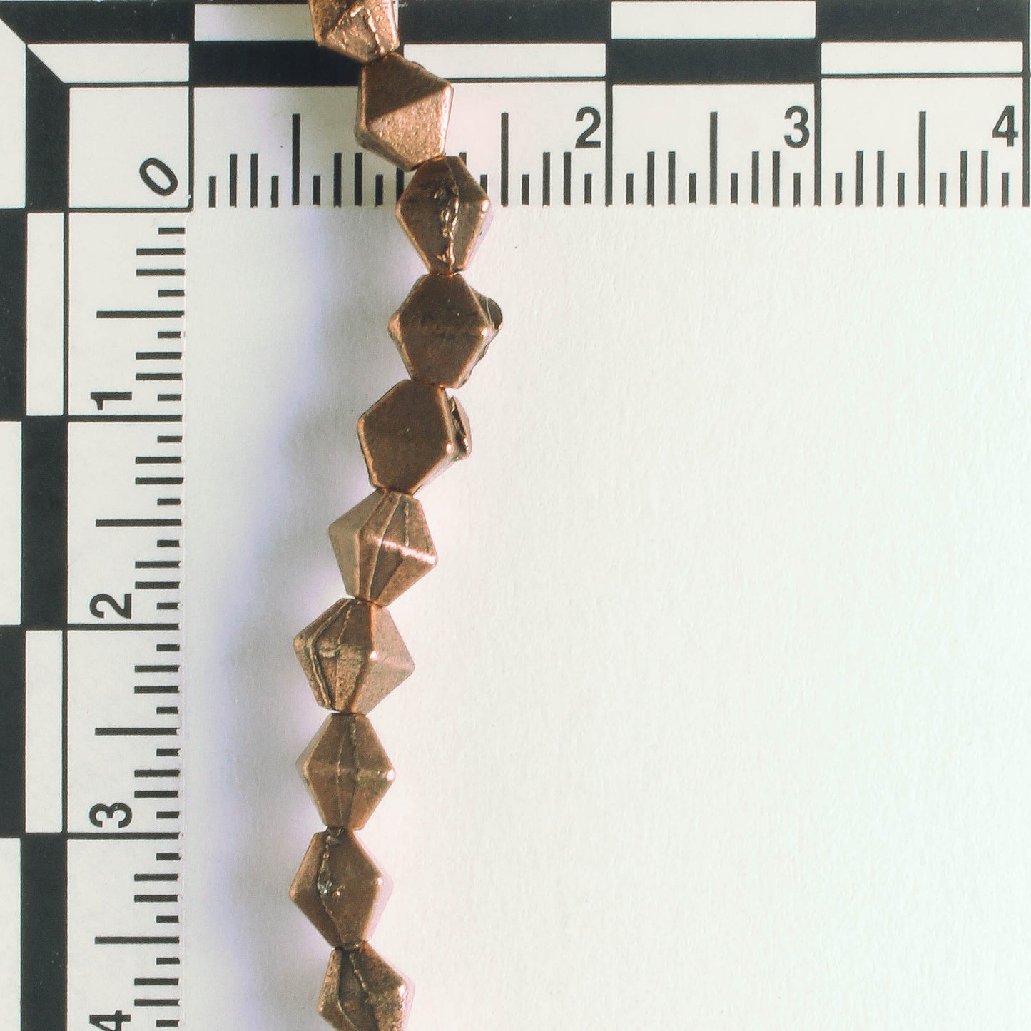 Pewter Beads, Copper Plated - 8" Strand