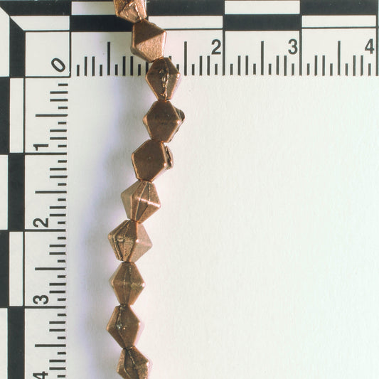 Pewter Beads, Copper Plated - 8" Strand