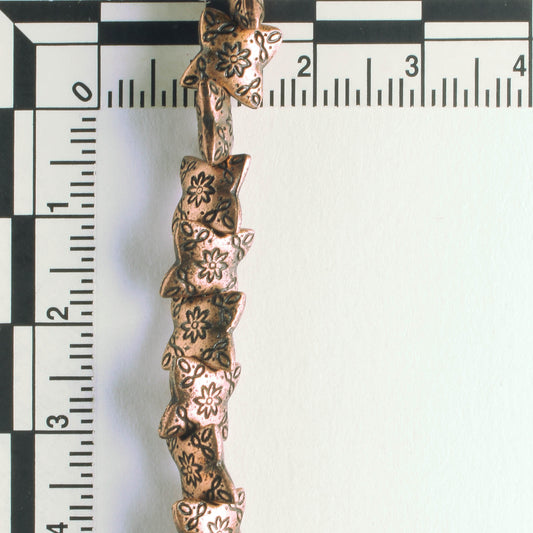 Pewter Beads, Copper Plated - 8" Strand