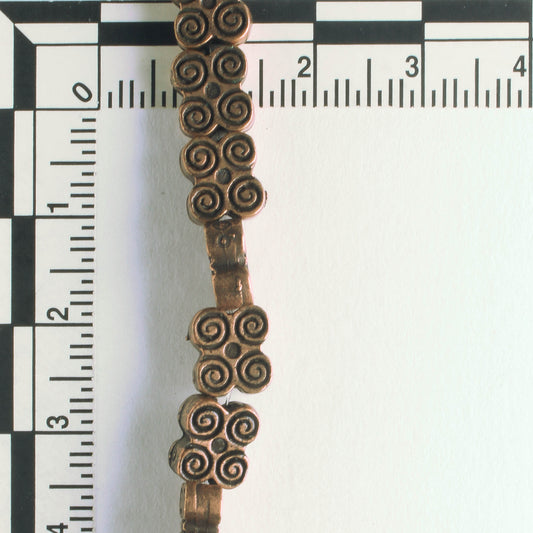 Pewter Beads, Copper Plated - 8" Strand
