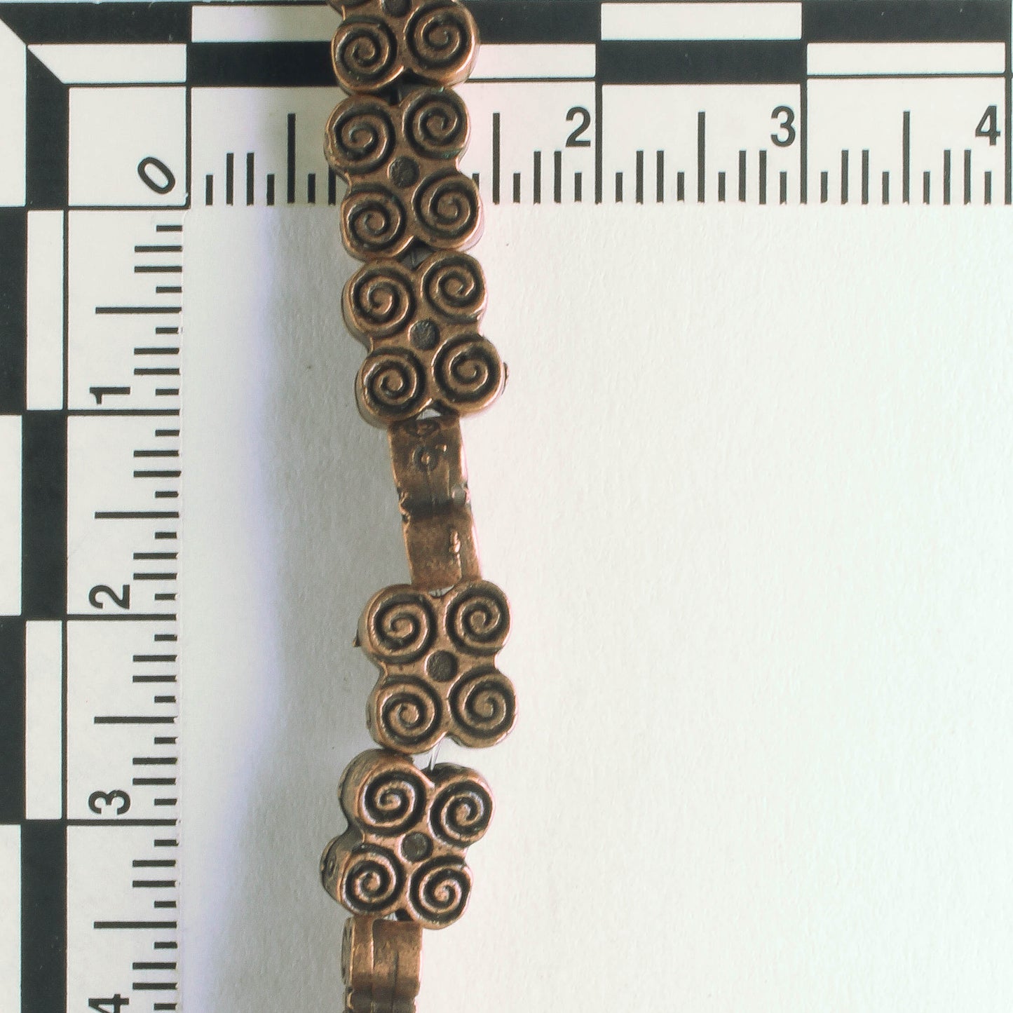 Pewter Beads, Copper Plated - 8" Strand