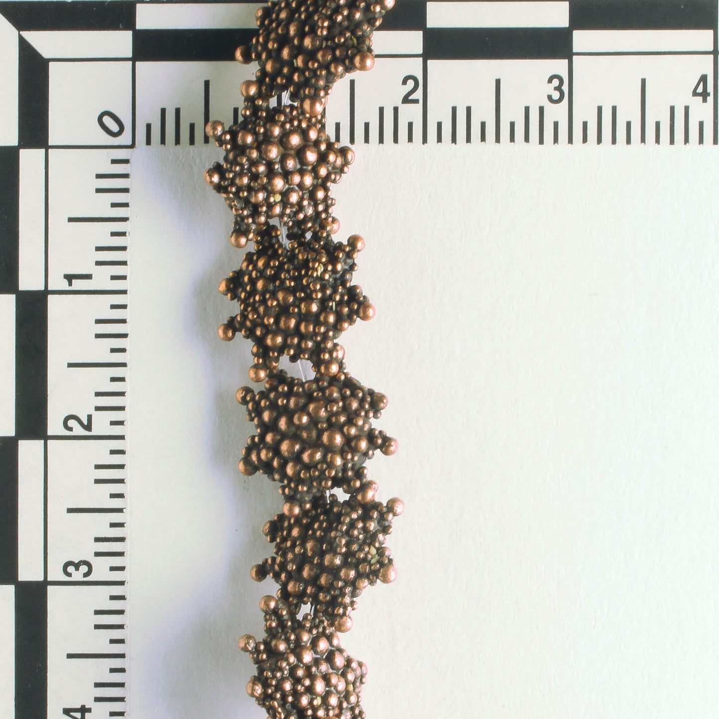 Pewter Beads, Copper Plated - 8" Strand