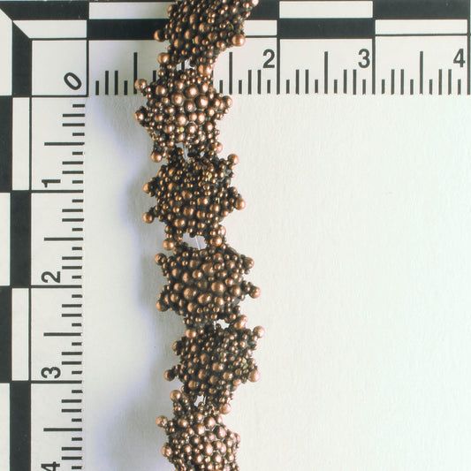 Pewter Beads, Copper Plated - 8" Strand
