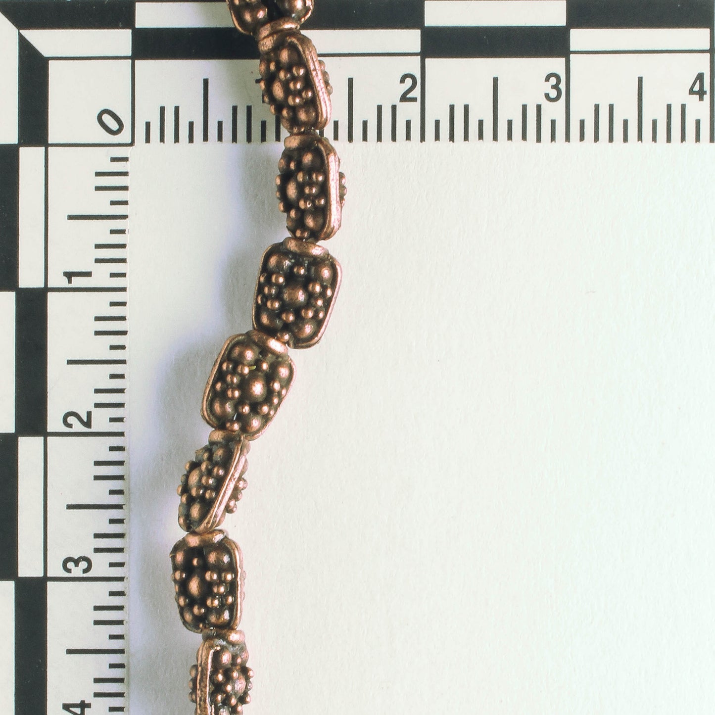 Pewter Beads, Copper Plated - 8" Strand