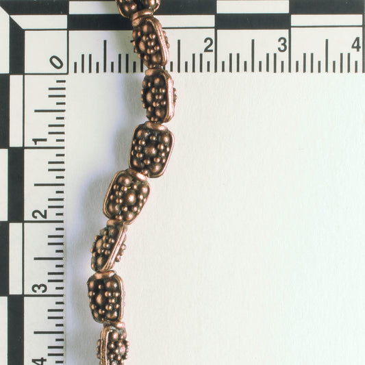 Pewter Beads, Copper Plated - 8" Strand