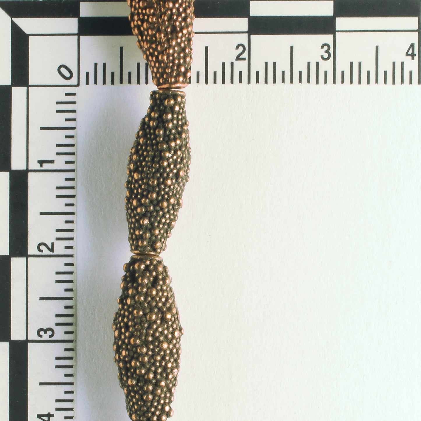 Pewter Beads, Copper Plated - 8" Strand